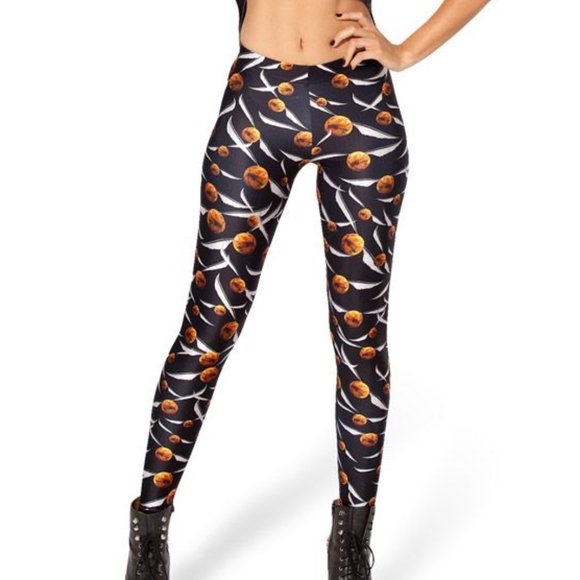 Blackmilk Pants - BLACKMILK HARRY POTTER SNITCH LEGGINGS